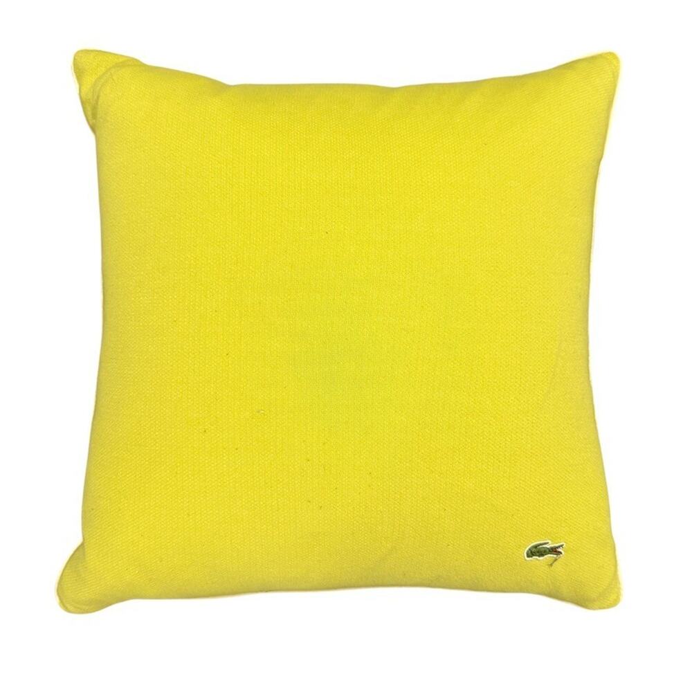 Lacoste Green Throw Pillow With Insert Cotton 18" Square Accent Logo Preppy